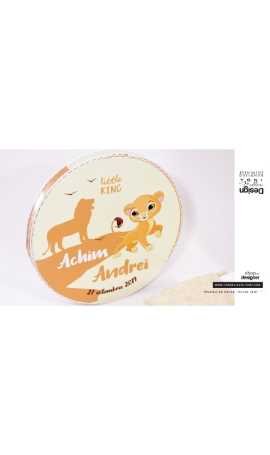 Trusou botez cu leu, brodat de inspiratie exotica, jungla, animale Micul Pui Leu 16